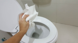 Tuyệt đối không được vứt giấy, khăn giấy vào bồn cầu