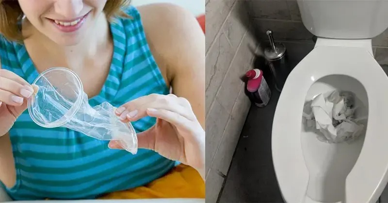 không nên đổ xuống bồn cầu